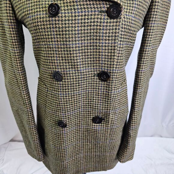 Ann Freedberg Tan Houndstooth Double Breasted Jacket Size P (XS) - Picture 4 of 11